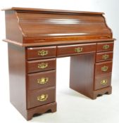 19TH CENTURY REVIVAL ROLL TOP WRITING TABLE