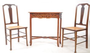 EDWARDIAN MAHOGANY OCCASIONAL TABLE & CHAIRS