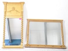 TWO GILT REGENCY REVIVAL MANTEL MIRRORS