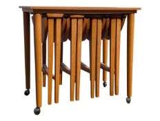 POUL HUNDEVAD, DENMARK - MID CENTURY TEAK QUARTETTO NEST OF TABLES