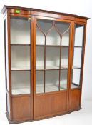 EDWARDIAN MAHOGANY LINE INLAID DISPLAY CHINA CABINET