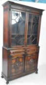 1920S OAK JACOBEAN REVIVAL LIBRARY BOOKCASE