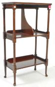 EDWARDIAN THREE TIER MAHOGANY ETAGERE / WHOT-NOT BOOKCASE STAND