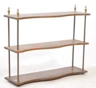 19TH CENTURY MAHOGANY & BRASS FINIAL HANGING BOOKCASE