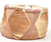 VINTAGE 20TH CENTURY CALF ANIMA,L HIDE FOOTSTOOL