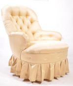 VICTORIAN BUTTON BACK ARM / SALON CHAIR - REUPHOLSTERED