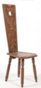 EARLY 20TH CENTURY CARVED OAK SPINNING CHAIR