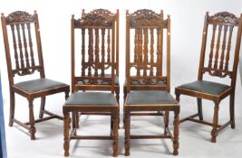 ARTS & CRAFTS WALNUT DINING CHAIRS - LIBERTY MANNER