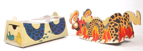 TWO MID CENTURY FOLK ART PAINTED BOXES