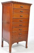 EDWARDIAN WALNUT PEDESTAL SHEET MUSIC CHEST OF DRAWERS