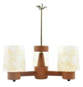 SCANDINAVIAN MODERN DESIGN - MID CENTURY TEAK THREE-ARM LIGHT
