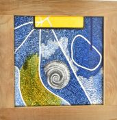 CONTEMPORARY DECORATIVE STUDIO ART GLASS WALL PANEL SUN CATCHER IN FRAME