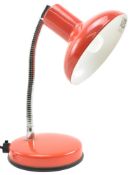 VENETA LUMI, ITALY - MID CENTURY CIRAC 1960S RED METAL DESK LAMP