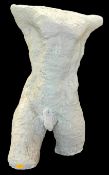 LARGE 20TH CENTURY PLASTER SCULPTURE OF A MALE TORSO