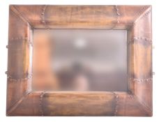 LARGE MODERN DESIGNER LEATHER-FRAMED MIRROR