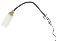 AMERICAN 20TH CENTURY GLASS & METAL INDUSTRIAL DESK MOUNT LAMP