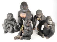 COLLECTION OF RESIN GORILLA FIGURINES