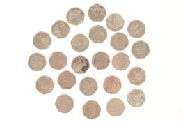 COLLECTION OF TWENTY FOUR FIFTY PENCE COINS
