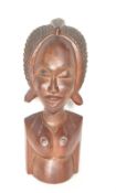 20TH CENTURY CARVED BALINESE WOODEN BUST