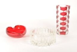 THREE PIECES OF LATE 20TH CENTURY STUDIO GLASS