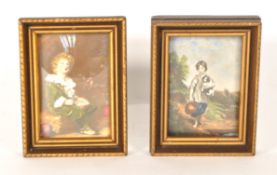 TWO 20TH CENTURY MINIATURE REPRODUCTION PRINTS