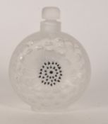 LALIQUE - 1930S FROSTED GLASS 'DAHLIA' PATTERN SCENT PERFUME BOTTLE