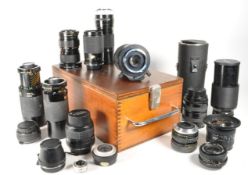 COLLECTION OF VINTAGE CAMERA LENSES & ACCESSORIES