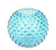 BORSKE SKLO UNION - MID CENTURY VINTAGE BLUE GLASS BOBBLE VASE