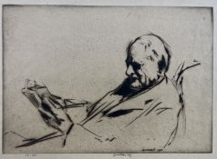 ERNEST STEPHEN LUMSDEN - THE READER - 1920 DRYPOINT ETCHING