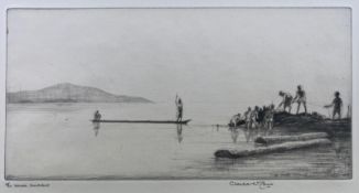 CHARLES WILLIAM CAIN (1893-1962) - CANOE BUILDER - DRYPOINT ETCHING