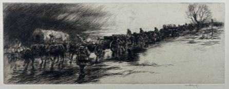 KERR EBY (1889-1946) - AN ARTILLERY TRAIN - DRYPOINT ETCHING