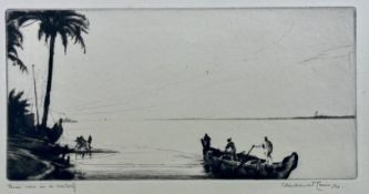 CHARLES WILLIAM CAIN - THREE MEN IN MASHOOF - 1921 DRYPOINT ETCHING