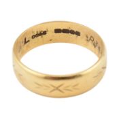 HALLMARKED 18CT GOLD BAND RING