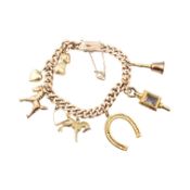 9CT GOLD CHARM BRACELET