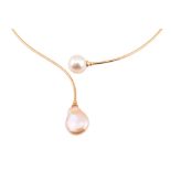 18CT GOLD & SOUTH SEA PEARL COLLAR NECKLACE