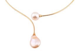 18CT GOLD & SOUTH SEA PEARL COLLAR NECKLACE