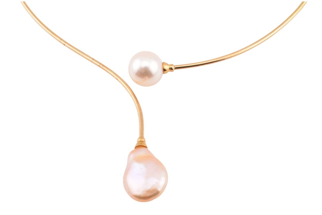 18CT GOLD & SOUTH SEA PEARL COLLAR NECKLACE - Image 1 of 5