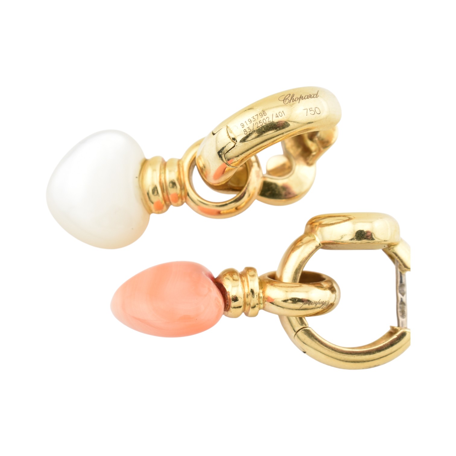 PAIR 1990S CHOPARD HAPPY DIAMONDS HEART CHARM EARRINGS - Image 3 of 10