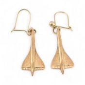 PAIR OF HALLMARKED 9CT CONCORDE EARRINGS