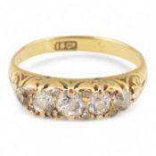 18CT GOLD & DIAMOND FIVE STONE RING