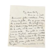 TWO EARLY 20TH CENTURY GOLD & JADE NECKLACES WITH GOVERNMENT OF INDIA HEADED LETTER