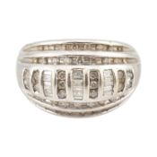 HALLMARKED 9CT GOLD & DIAMOND DOME RING