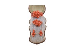 19TH CENTURY PRECIOUS CORAL SUITE OF JEWELLERY