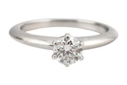 TIFFANY & CO 950 PLATINUM & DIAMOND SOLITAIRE RING