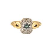 EARLY 20TH CENTURY 18CT GOLD & PLATINUM TOPAZ & DIAMOND RING