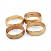 COLLECTION OF 4 HALLMARKED 9CT GOLD BAND RINGS