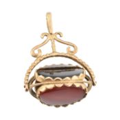 HALLMARKED 9CT GOLD SWIVEL CHARM FOB PENDANT