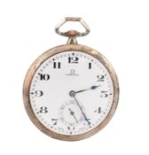 1920S OMEGA SILVER ART DECO POCKET WATCH
