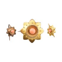 VICTORIAN BROOCH & EARRING SUITE