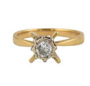 18CT GOLD & DIAMOND SOLITAIRE RING